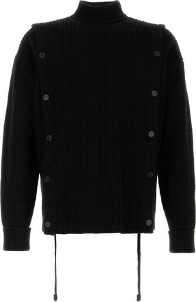 SETCHU Button Jumper - Heren - Coltruien - Zwart - M - Wol - Truien & Vesten