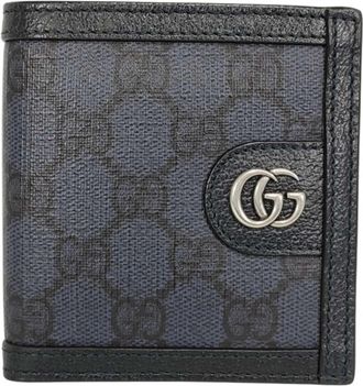 Gucci Gg Supreme Black Pvc Leather Wallet (Bi-Fold) (Pre-Owned)