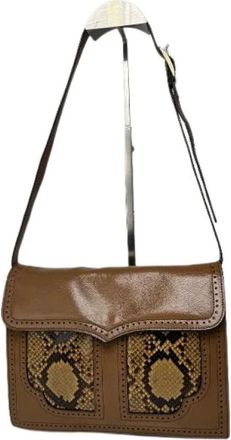 Saint Laurent Pre-owned Cross Body Bags, female, Brown, Size: ONE SIZE Pre-owned Leather Shoulder Bag