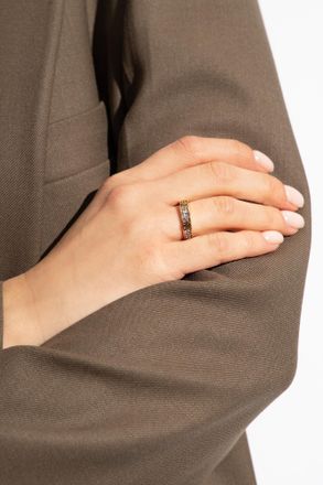 Tory Burch Miller Ring With Logo, Womens, Gold