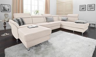 Sit&more Wohnlandschaft &raquo;Avignon U-Form&laquo; wahlweise mit Bettfunktion und Stauraum, inklusive Kopfteilverstellung