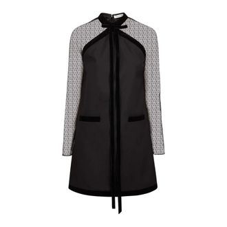 Nina Ricci Kleedjes, Dames, Zwart, S, Tule, Mini-jurk met tule mouwen