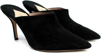 PAUL ANDREW Black Certosa Suede Mules Size 36