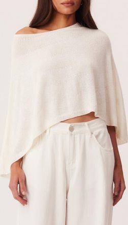 SNDYS Misty Knit Off the Shoulder Poncho in Off White at Nordstrom, Size X-Large/xx-Large