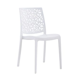 Siediti Fuori e Dentro Conjunto de 6 sillas de resina para interior o exterior blancas