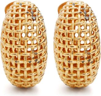 Dior huggie clip-on earrings - women - Gold Plated - One Size