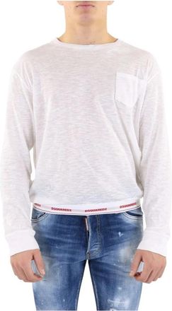 Dsquared2 Lange mouwen top voor heren - Heren - Longsleeves - Wit - S - Tops
