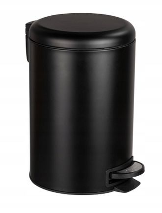 WENKO Leman Cubo De Basura Negro 12 Litros Cocina