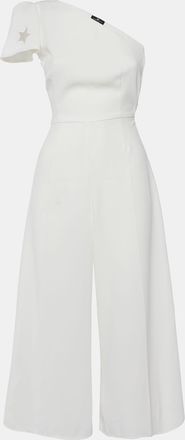 Elisabetta Franchi White Crepe One-Shoulder Jumpsuit