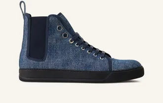 Lanvin Dbb1 High Top Denim Sneakers in Blue Denim at Nordstrom, Size 13
