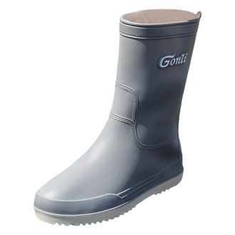 Generic Women Mid Calf Rain Boots Anti-Slip Garden Shoes Waterproof Fishing Deck Boots Lightweight Out Work Rain Shoes for Sailing Boating Garden (Grey, 6.5)