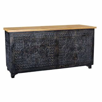 Wanderlust Deco Aparador De Madera Negro 183x42x92 Cm