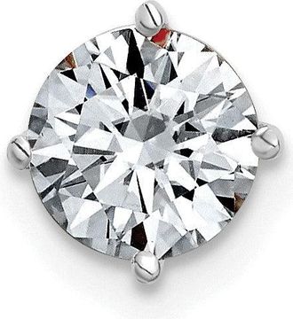 Diamond2Deal 14k White Gold 1ct. 6.5mm Round Moissanite Solitaire Chain Slide Pendant