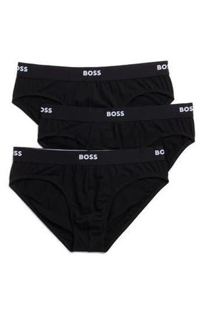 BOSS 3-Pack Cotton Blend Briefs in Blk at Nordstrom Rack, Size X-Large