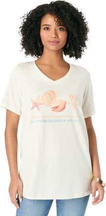 Roaman's Graphic Tee in Seashells Print at Nordstrom, Size 24