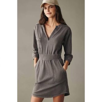 Pinch Design Washed French Terry Dress In Cement