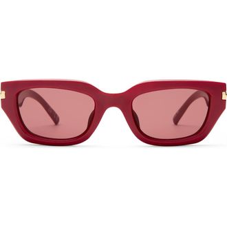 Le Specs Cubito 51mm Square Sunglasses in Burgundy /Rose Mono at Nordstrom