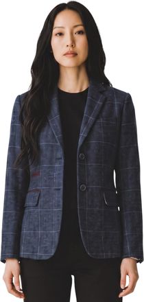 TruClothing Womens Navy Wool Blend Tweed Tailored Fit Blazer - TPW-32