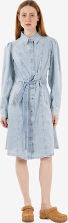 7 For All Mankind Puff sleevesdress short dewdrop light blue