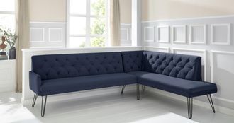 Exxpo Sofa Fashion Eckbank »Doppio, Chesterfield Optik, komfortabel und bequem, hohe Designfüsse« Frei im Raum stellbar