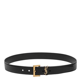 Saint Laurent Belts, female, Black, Size: 85 CM Monogram Thin Belt