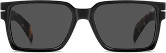 David Beckham DB 7162/S 56mm Rectangular Sunglasses in Black Havana/grey at Nordstrom