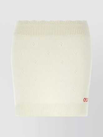 Chlo&eacute; cashmere wool openwork mini skirt