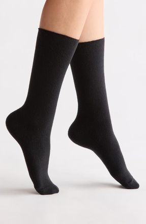 Nordstrom Cozy Crew Socks in Black at Nordstrom, Size 9
