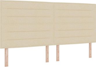 vidaXL Cabecero Con Cabecera Crema 200 Cm Tela Vidaxl