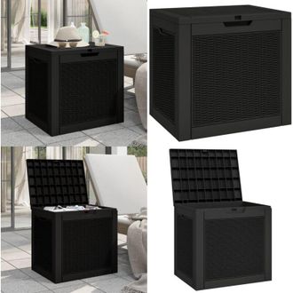 vidaXL Contenitore Giardino Nero 55,5x43x53 cm Polipropilene - Contenitore in polipropilene - Contenitore per attrezzi