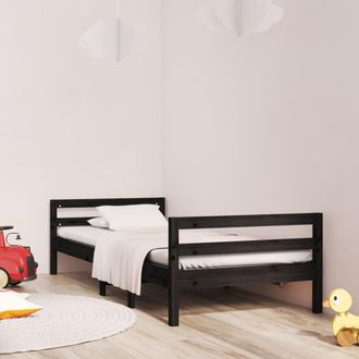 vidaXL Estructura De Cama Madera Maciza De Pino Negro 75x190 Cm Vidaxl