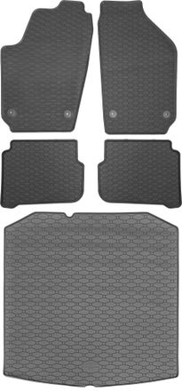 OEM Juego De Alfombrillas De Goma Para Coche Y Alfombrilla Para Maletero Para Skoda Fabia I Sed&aacute;n (2000-2008)