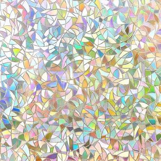 OEM L&aacute;mina Para Ventanas Y Cristales - Efecto Decorativo - Crea Privacidad - Efecto Arco&iacute;ris - 44,5 X 400 Cm - Blanco