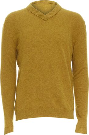 Jil Sander wool cashmere mustard v neck sweater