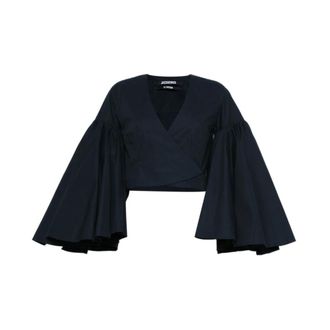 Jacquemus Paysan Wrap Top - female - Jacquemus - Blouses - Blue - XS - Blouses & Shirts