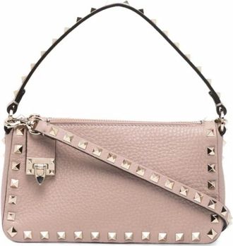 Valentino Garavani Handbags, female, Beige, Size: ONE SIZE Small Rockstud Crossbody Bag
