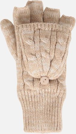 Mountain Warehouse Womens Mountain Warehouse Womens/Ladies Faux Fur Lined Fingerless Gloves - Cream - Size: ONE size