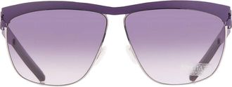 Mykita NO1 SUN-XENIA-SILVER VIOLET Violet Gradient Rectangular Unisex Sunglasses NO1 SUN-XENIA 107 62