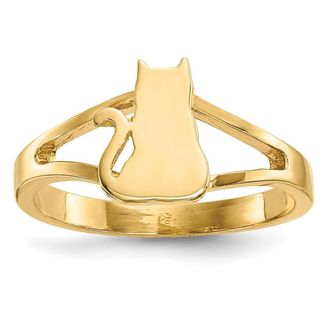 Diamond2Deal 14k Yellow Gold Polished Cat Ring