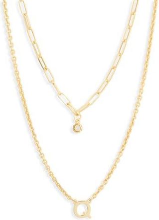 Meshmerise Diamond Initial Charm Necklace in Yellow-Q at Nordstrom Rack