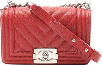 Chanel Borsa a spalla in pelle Caviar con catena 2019 - Rosso