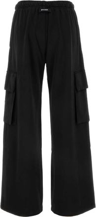 Palm Angels Womens Cotton Cargo Joggers Black