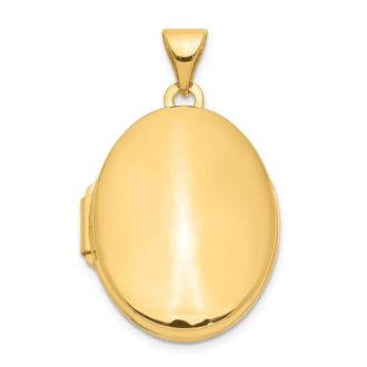Diamond2Deal 14k Yellow Gold Polished Oval Locket Pendant