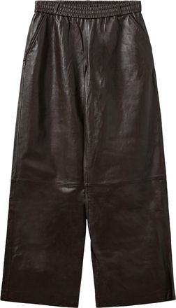 The Garment Wide-Leg Lambskin Trousers with Elasticated Waistband