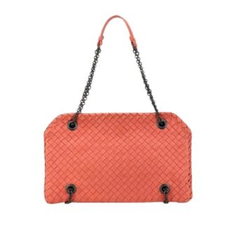 Bottega Veneta Pre-owned Woven Shoulder Bag - Dames - Pre-owned - Roze - Maat: ONE Size Leer