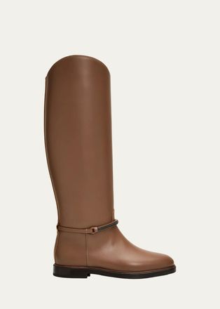 Brunello Cucinelli Leather Riding Boots w/ Monili