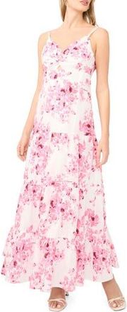 1.State Floral Twist Front Tiered Maxi Dress in Orchid Smoke at Nordstrom Rack, Size 10