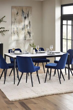 Julian Bowen Miami Rectangular Stone Top 4-6 Seater Dining Table in White