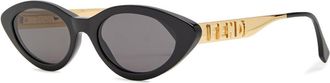 Fendi Fendigraphy Narrow Cat-eye Sunglasses - Black - One Size