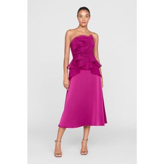 Theia Victoria Draped Rose Cocktail in Sangria at Nordstrom, Size 16